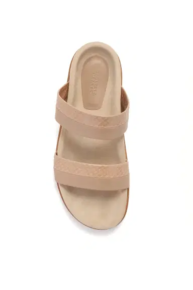 Gabriela Hearst Low Striker Flat Sandal in Nude Snakeskin & Nappa Leather | Thumbnail 5 Gabriela Hearst Low Striker Flat Sandal in Nude Snakeskin & Nappa Leather | Thumbnail 5