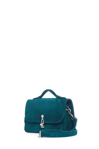 Gabriela Hearst Small Leonora Flap Bag in Bottle Green Suede | Thumbnail 2 Gabriela Hearst Small Leonora Flap Bag in Bottle Green Suede | Thumbnail 2