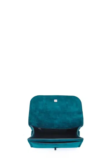 Gabriela Hearst Small Leonora Flap Bag in Bottle Green Suede | Thumbnail 4 Gabriela Hearst Small Leonora Flap Bag in Bottle Green Suede | Thumbnail 4