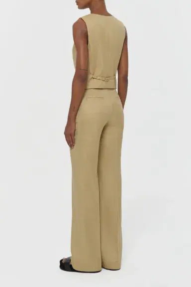 Gabriela Hearst Coleridge Vest in Hay Virgin Wool Silk with Linen | Thumbnail 3 Gabriela Hearst Coleridge Vest in Hay Virgin Wool Silk with Linen | Thumbnail 3