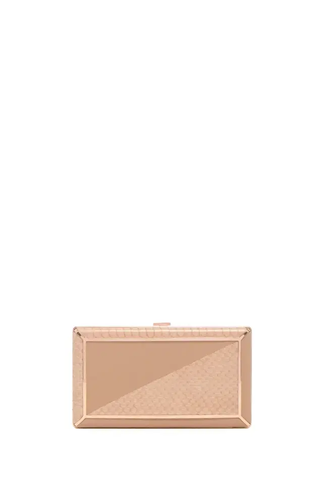 Gabriela Hearst Callas Clutch in Nude Snakeskin & Nappa Leather