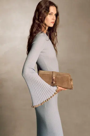 Gabriela Hearst Erya Knit Crewneck Sweater in Halogen Blue Cashmere Silk | Thumbnail 2