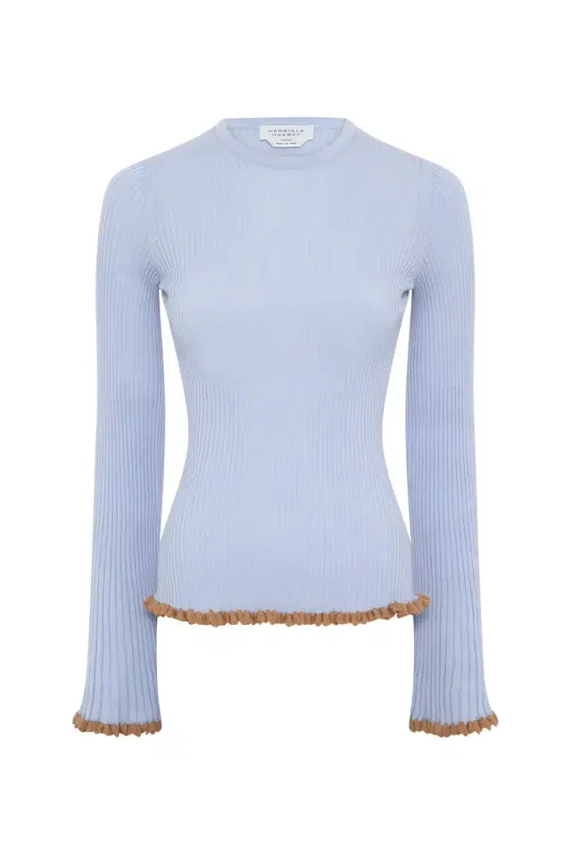Gabriela Hearst Erya Knit Crewneck Sweater in Halogen Blue Cashmere Silk