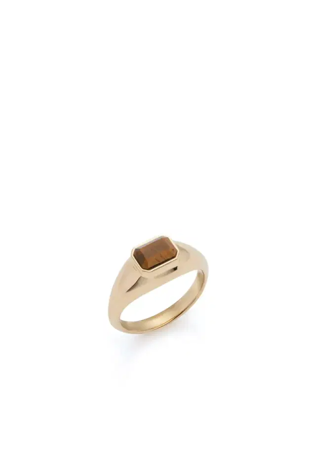 GABRIELA HEARST Small Ring in 18K Yellow Gold & Tiger's Eye Stone