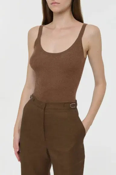Gabriela Hearst Cinxia Knit Tank Top in Chestnut Cahmere Silk with Hemp | Thumbnail 5