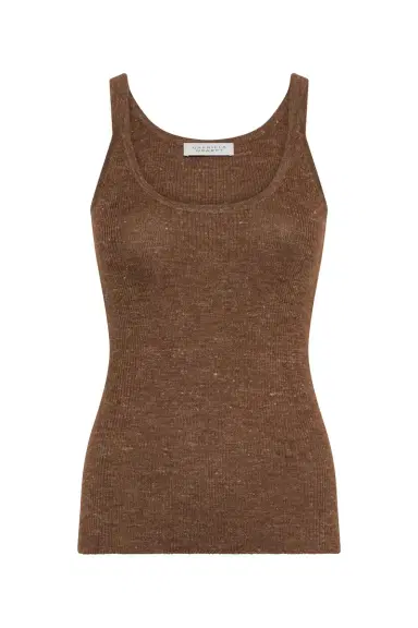 Gabriela Hearst Cinxia Knit Tank Top in Chestnut Cahmere Silk with Hemp | Thumbnail 1