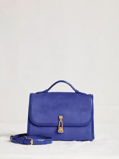 Gabriela Hearst Small Leonora Flap Bag in Cobalt Suede | Thumbnail 5