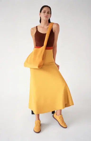 Gabriela Hearst Flaminius Knit Midi Dress in Golden Birch Merino Wool | Thumbnail 2 Gabriela Hearst Flaminius Knit Midi Dress in Golden Birch Merino Wool | Thumbnail 2