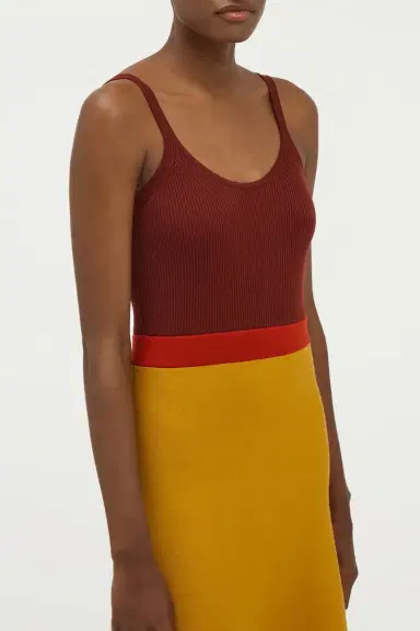 Gabriela Hearst Flaminius Knit Midi Dress in Golden Birch Merino Wool | Thumbnail 6 Gabriela Hearst Flaminius Knit Midi Dress in Golden Birch Merino Wool | Thumbnail 6