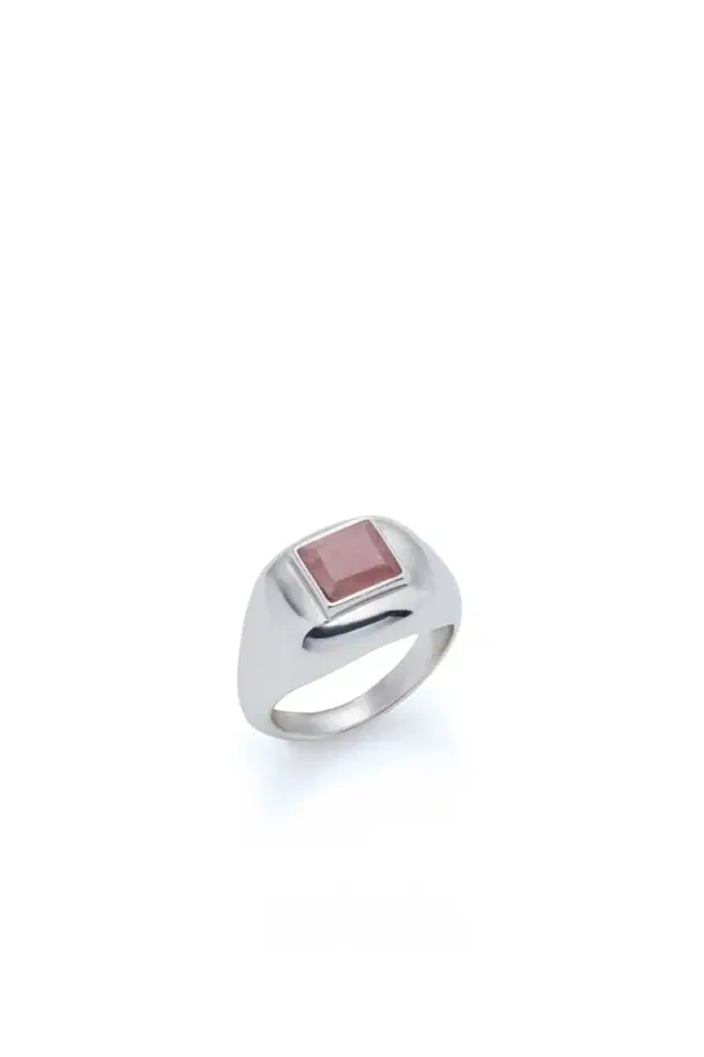 Gabriela Hearst Medium Ring in 18K White Gold & Pink Marble Stone