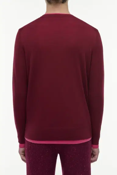 Gabriela Hearst Wells Reversible Knit Sweater in Bordeaux & Fuchsia Cashmere Silk | Thumbnail 4 Gabriela Hearst Wells Reversible Knit Sweater in Bordeaux & Fuchsia Cashmere Silk | Thumbnail 4