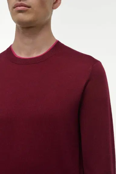 Gabriela Hearst Wells Reversible Knit Sweater in Bordeaux & Fuchsia Cashmere Silk | Thumbnail 5 Gabriela Hearst Wells Reversible Knit Sweater in Bordeaux & Fuchsia Cashmere Silk | Thumbnail 5