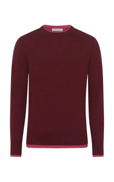 Gabriela Hearst Wells Reversible Knit Sweater in Bordeaux & Fuchsia Cashmere Silk | Thumbnail 1 Gabriela Hearst Wells Reversible Knit Sweater in Bordeaux & Fuchsia Cashmere Silk | Thumbnail 1