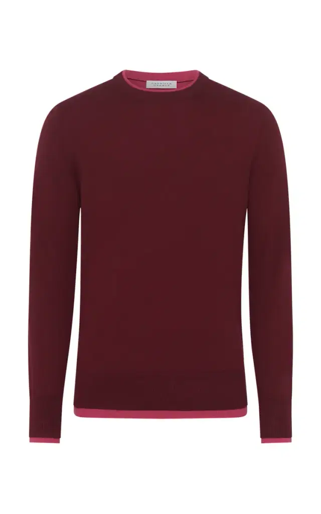 Gabriela Hearst Wells Reversible Knit Sweater in Bordeaux & Fuchsia Cashmere Silk