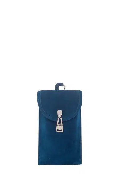 Gabriela Hearst Sunglasses Pouch in Navy Suede | Thumbnail 1