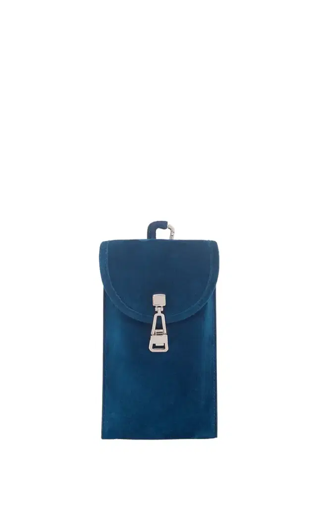Gabriela Hearst Sunglasses Pouch in Navy Suede