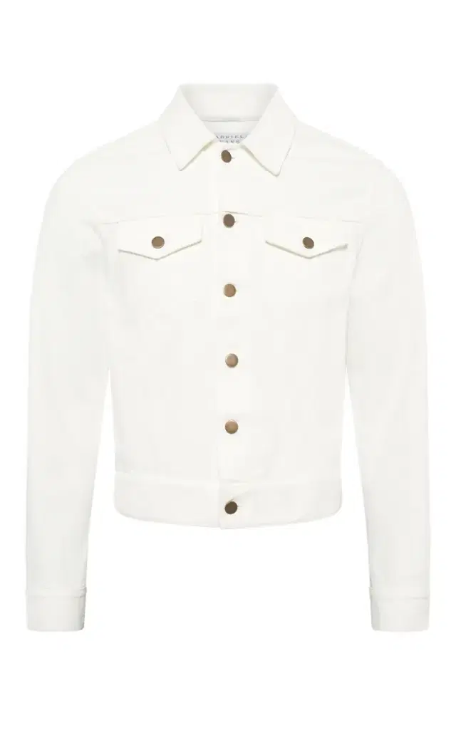 GABRIELA HEARST Barry Trucker Jacket in White Recycled Cotton Denim