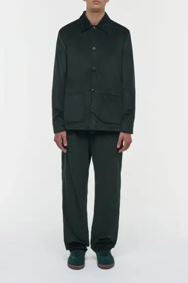 Gabriela Hearst Javier Chore Jacket in English Green Sea Island Cotton Corduroy | Thumbnail 2