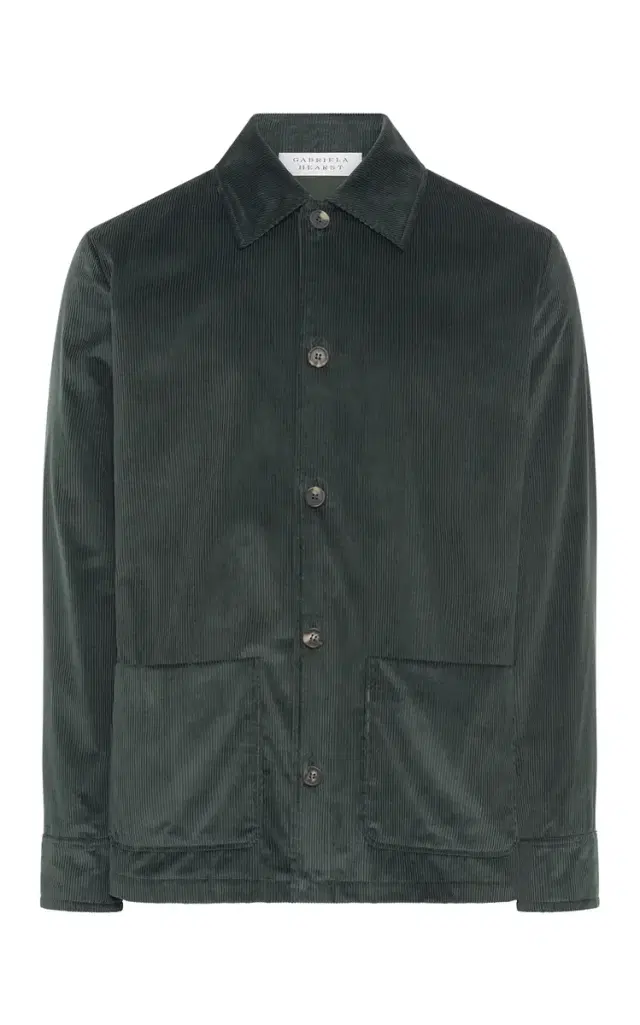 Gabriela Hearst Javier Chore Jacket in English Green Sea Island Cotton Corduroy