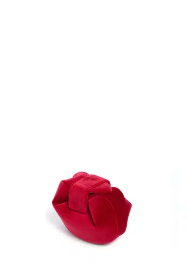Gabriela Hearst Soft Demi Clutch in Scarlet Red Cotton Velvet | Thumbnail 3 Gabriela Hearst Soft Demi Clutch in Scarlet Red Cotton Velvet | Thumbnail 3