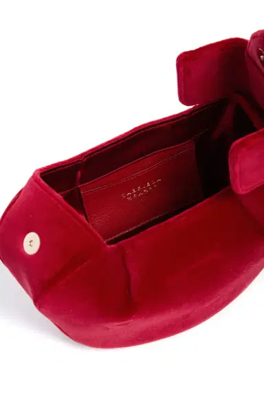 Gabriela Hearst Soft Demi Clutch in Scarlet Red Cotton Velvet | Thumbnail 4 Gabriela Hearst Soft Demi Clutch in Scarlet Red Cotton Velvet | Thumbnail 4