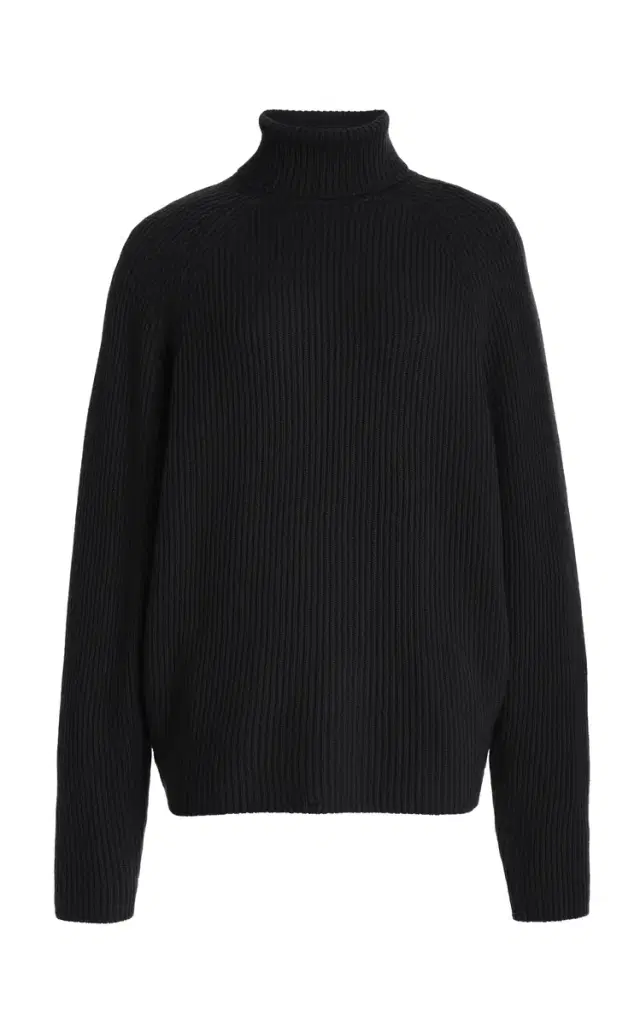 GABRIELA HEARST Wigman Knit Turtleneck Sweater in Black Cashmere