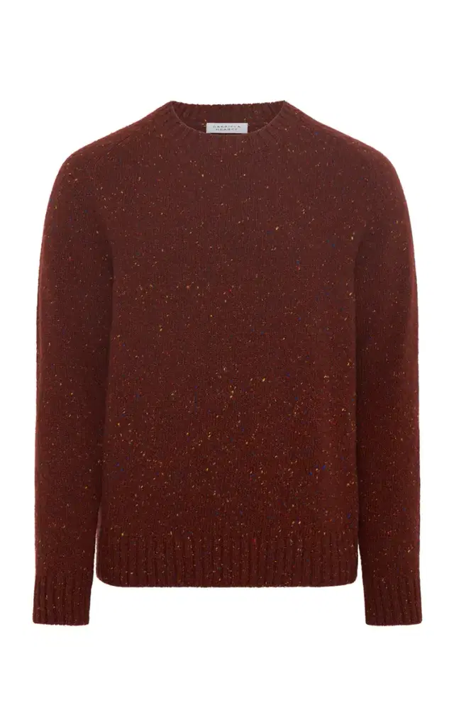 GABRIELA HEARST Daniel Knit Sweater in Burnt Sienna Multi Speckled Aran Cashmere