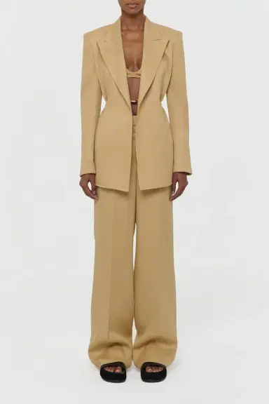 Gabriela Hearst Epona Rope Blazer in Wheat Textured Linen Slub | Thumbnail 2 Gabriela Hearst Epona Rope Blazer in Wheat Textured Linen Slub | Thumbnail 2
