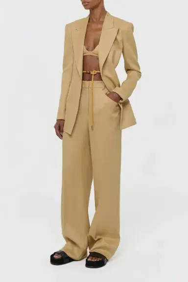 Gabriela Hearst Epona Rope Blazer in Wheat Textured Linen Slub | Thumbnail 3 Gabriela Hearst Epona Rope Blazer in Wheat Textured Linen Slub | Thumbnail 3