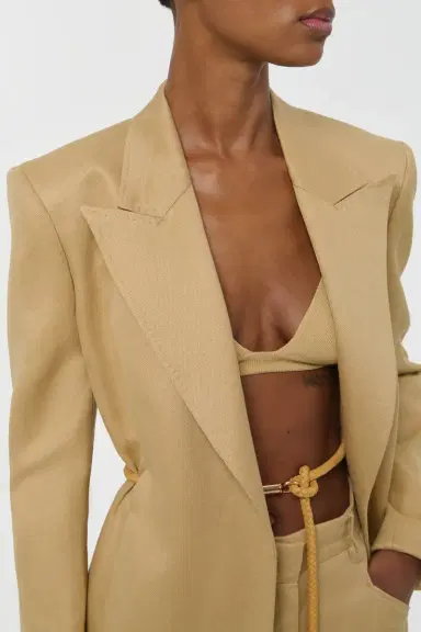Gabriela Hearst Epona Rope Blazer in Wheat Textured Linen Slub | Thumbnail 5 Gabriela Hearst Epona Rope Blazer in Wheat Textured Linen Slub | Thumbnail 5