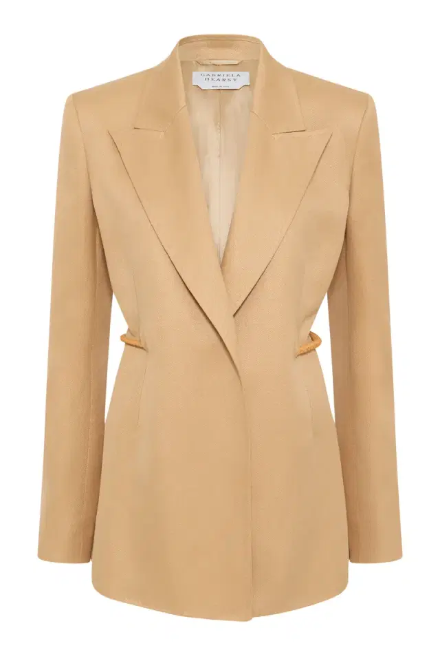 Gabriela Hearst Epona Rope Blazer in Wheat Textured Linen Slub