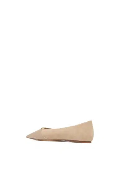 Gabriela Hearst Empress Ballerina Flat Shoe in Nude Suede & Leather | Thumbnail 3 Gabriela Hearst Empress Ballerina Flat Shoe in Nude Suede & Leather | Thumbnail 3