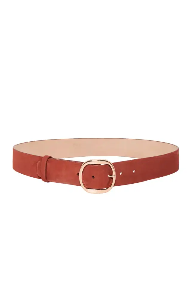 Gabriela Hearst Elster Belt in Burnt Sienna Suede