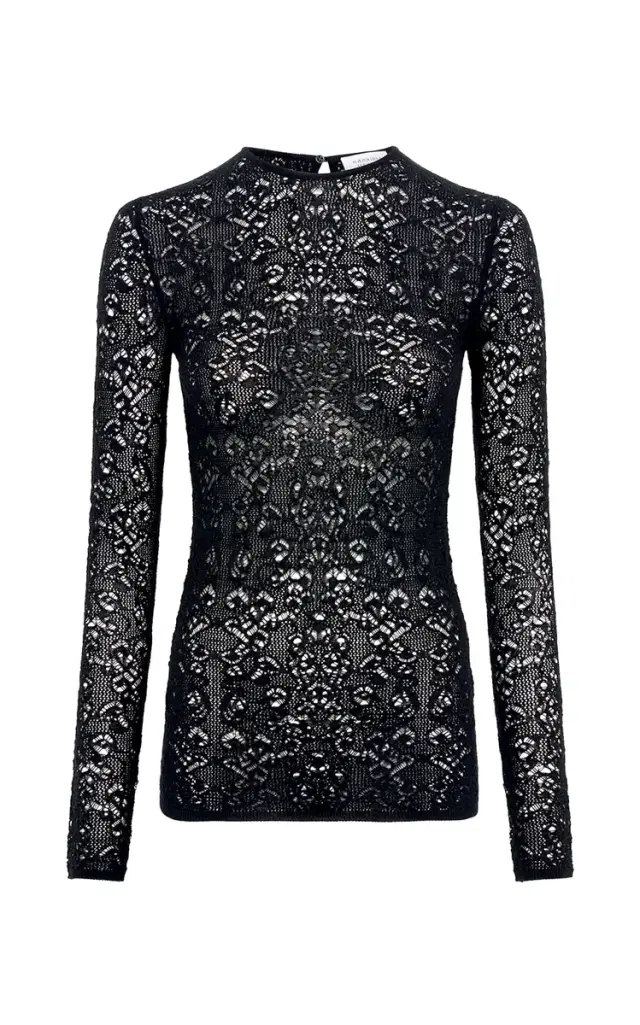 Gabriela Hearst Evander Knit Crewneck in Black Merino Wool Cashmere
