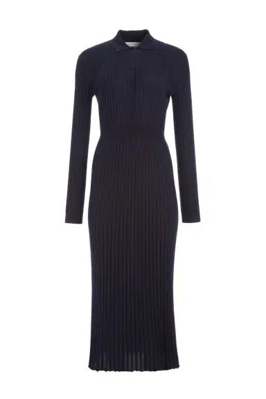 Gabriela Hearst Ardor Knit Maxi Dress in Dark Navy Cashmere Silk | Thumbnail 1 Gabriela Hearst Ardor Knit Maxi Dress in Dark Navy Cashmere Silk | Thumbnail 1