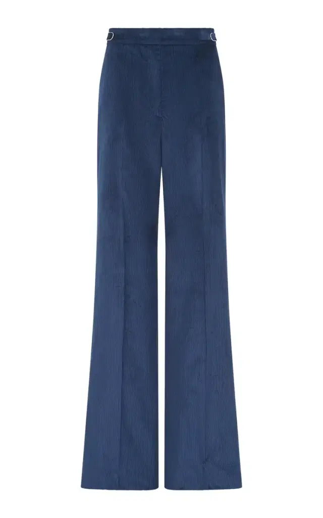 Gabriela Hearst Vesta Flare Pant in Electric Navy Sea Island Cotton Corduroy