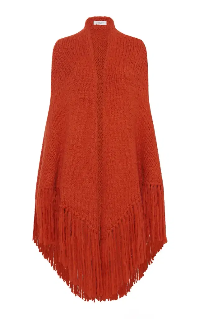 Gabriela Hearst Lauren Knit Wrap in Antelope Orange Welfat Cashmere
