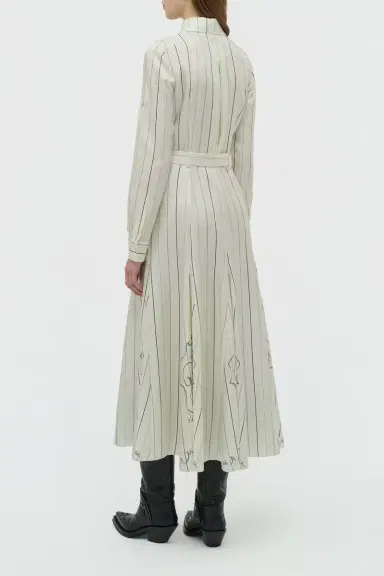 Gabriela Hearst Galway Shirtdress in Multi Pinstripe Silk Twill | Thumbnail 4 Gabriela Hearst Galway Shirtdress in Multi Pinstripe Silk Twill | Thumbnail 4