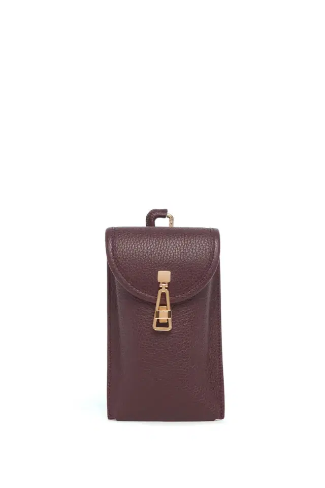 Gabriela Hearst Sunglasses Pouch in Bordeaux Textured Leather