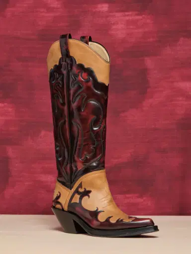 Gabriela Hearst Capitana Cowboy Boot in Light Brown & Red Pearlized Leather | Thumbnail 4 Gabriela Hearst Capitana Cowboy Boot in Light Brown & Red Pearlized Leather | Thumbnail 4