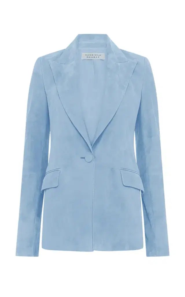 GABRIELA HEARST Leiva Blazer in Light Blue Suede