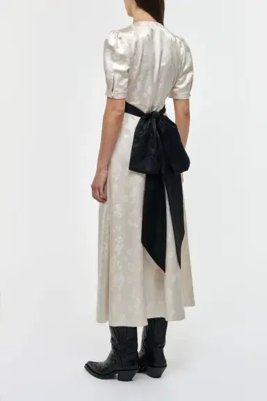 Gabriela Hearst Larkin Maxi Dress in & Black Embroidered Silk | Thumbnail 5