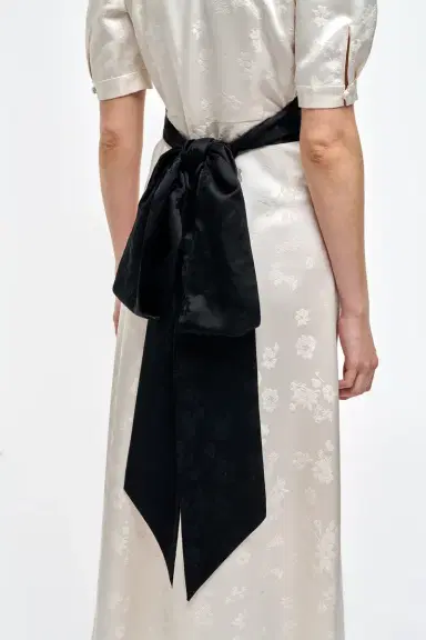 Gabriela Hearst Larkin Maxi Dress in & Black Embroidered Silk | Thumbnail 7