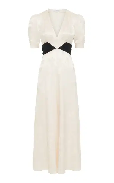 Gabriela Hearst Larkin Maxi Dress in & Black Embroidered Silk | Thumbnail 1