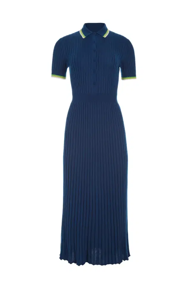 GABRIELA HEARST Eyot Knit Maxi Dress in Washed Denim Cashmere Silk