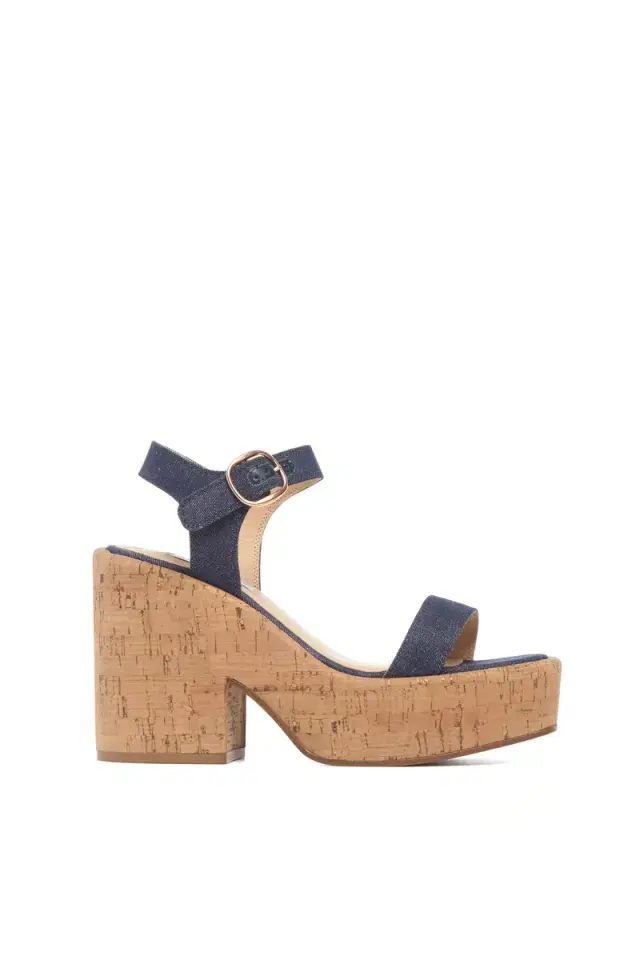 Gabriela Hearst Sardis Platform Sandal in Recycled Cotton Linen Denim