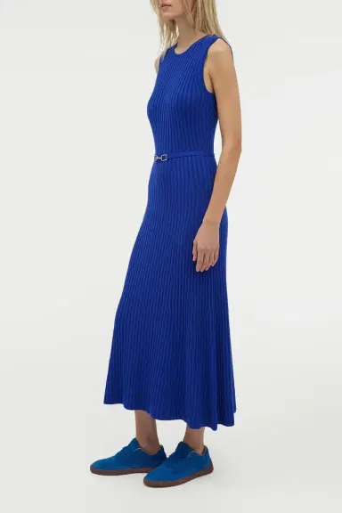 Gabriela Hearst Meier Knit Midi Dress in Cobalt Merino Wool Cashmere | Thumbnail 3 Gabriela Hearst Meier Knit Midi Dress in Cobalt Merino Wool Cashmere | Thumbnail 3