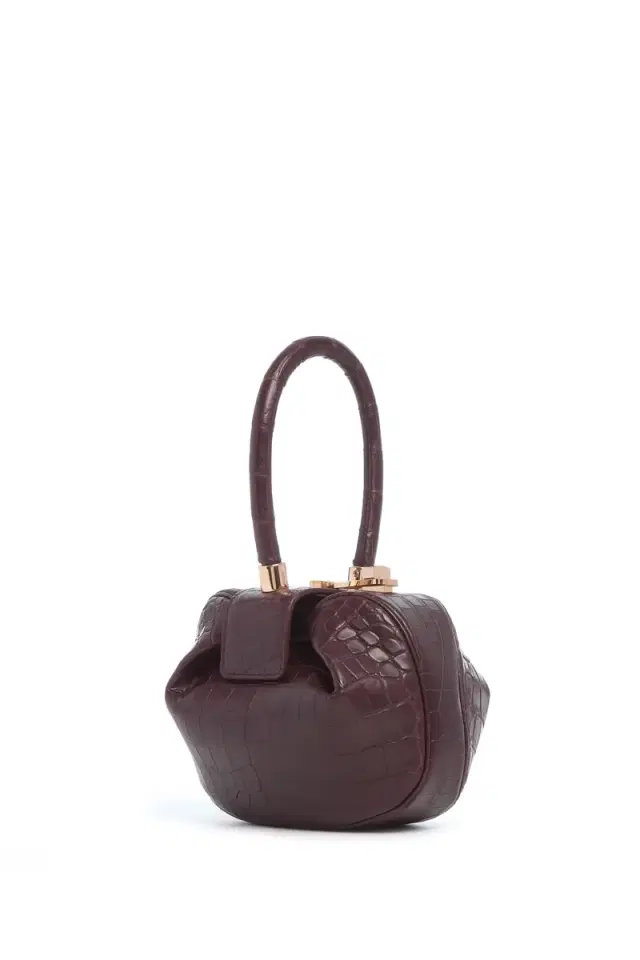 GABRIELA HEARST Demi Bag in Bordeaux Crocodile Leather