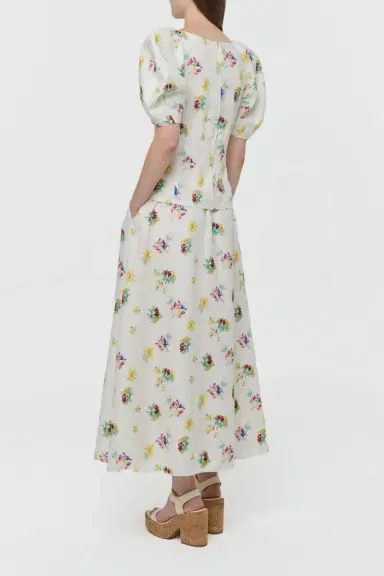 Gabriela Hearst Ayelet Puff Sleeve Mia's Flowers Top in Multi Printed Linen Twill | Thumbnail 4 Gabriela Hearst Ayelet Puff Sleeve Mia's Flowers Top in Multi Printed Linen Twill | Thumbnail 4