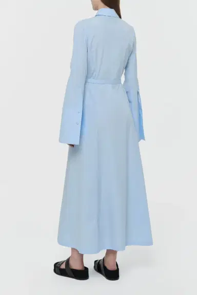 Gabriela Hearst Carmina Maxi Shirtdress in Light Blue Sea Island Cotton | Thumbnail 4